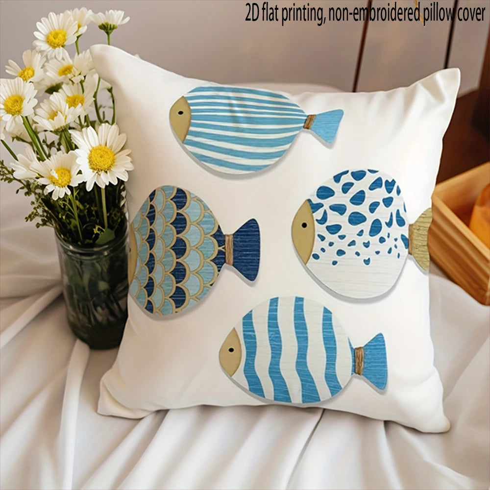 Housse de coussin Vie Marine Côtière - Motif 6