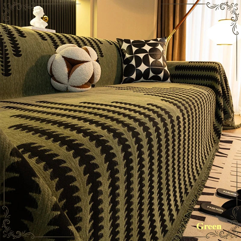 Plaid Chevron Anti-Griffures Chat - Vert