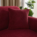Housse de coussin Jacquard Feuilles - Rouge