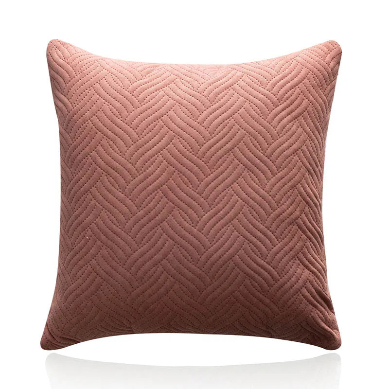 Housse de coussin Velours Couleur Unie - Rose Poudré