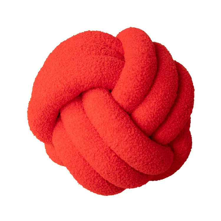 Coussin Boule Nouée Bouclette - Rouge