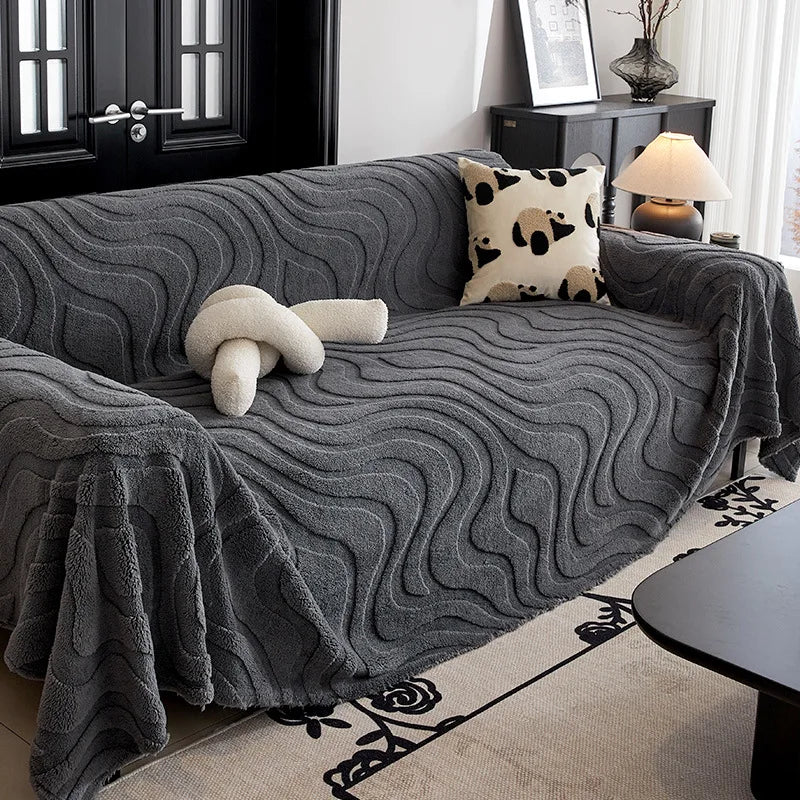 Plaid Texturé Auréole - Gris Foncé