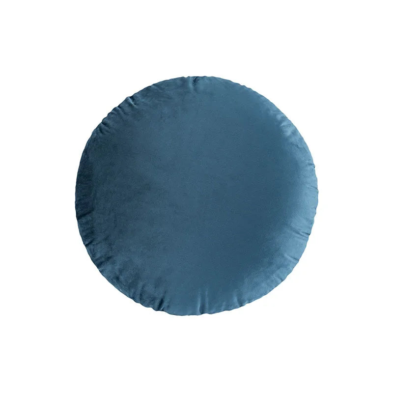 Housse de coussin Ronde Velours - Bleu Canard