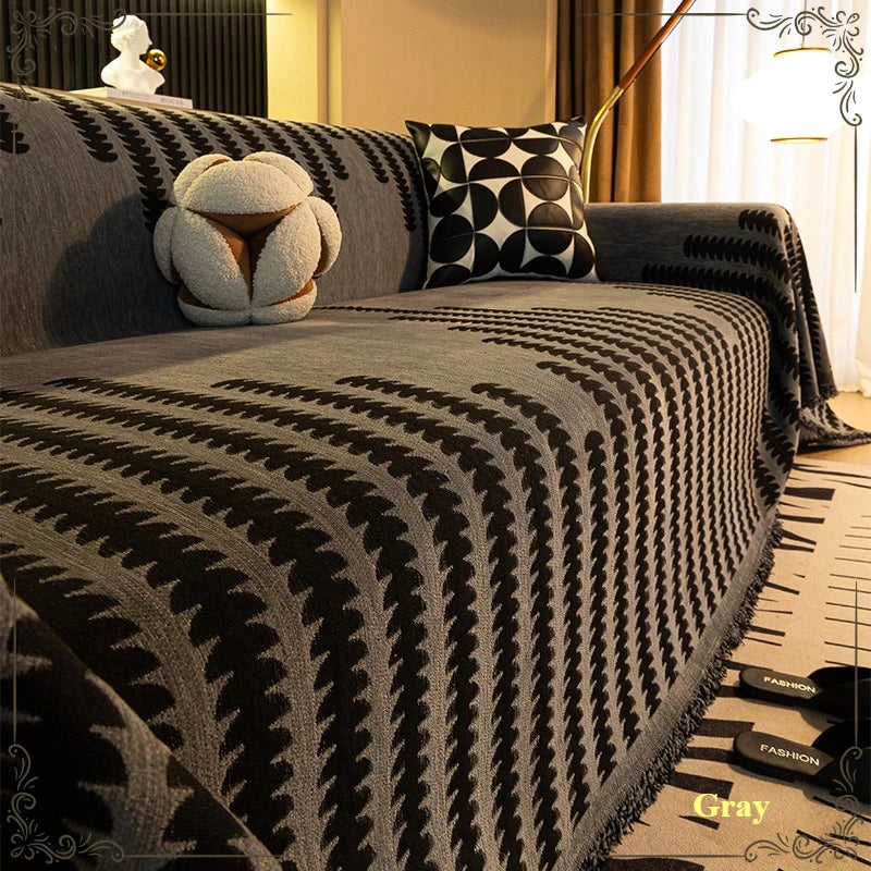 Plaid Chevron Anti-Griffures Chat - Gris