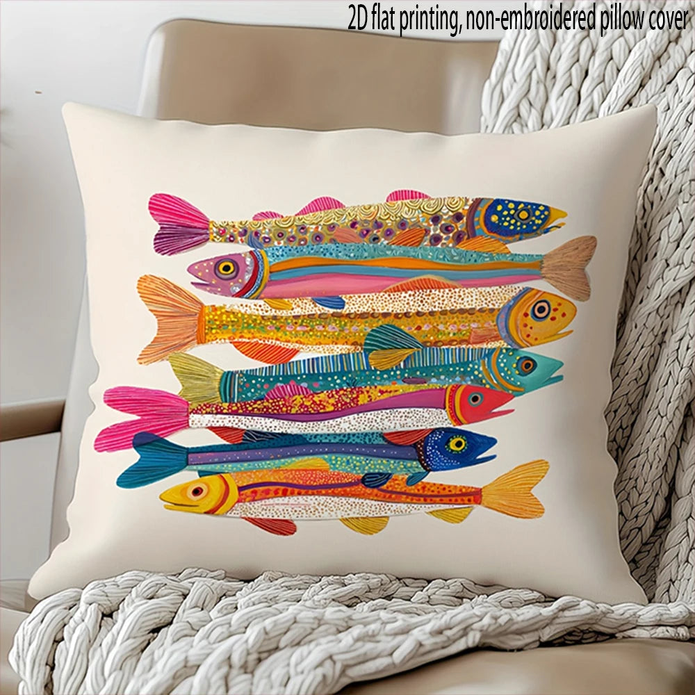 Housse de coussin Vie Marine Côtière - Motif 16