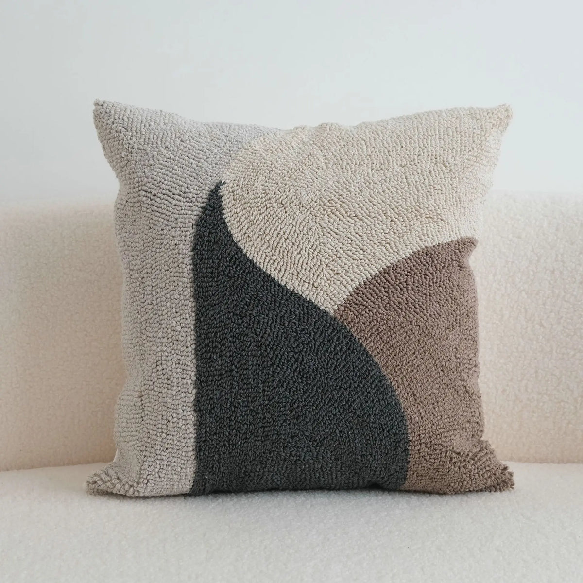 Housse de coussin Abstraite Beige Noir - Modèle B (45x45cm)