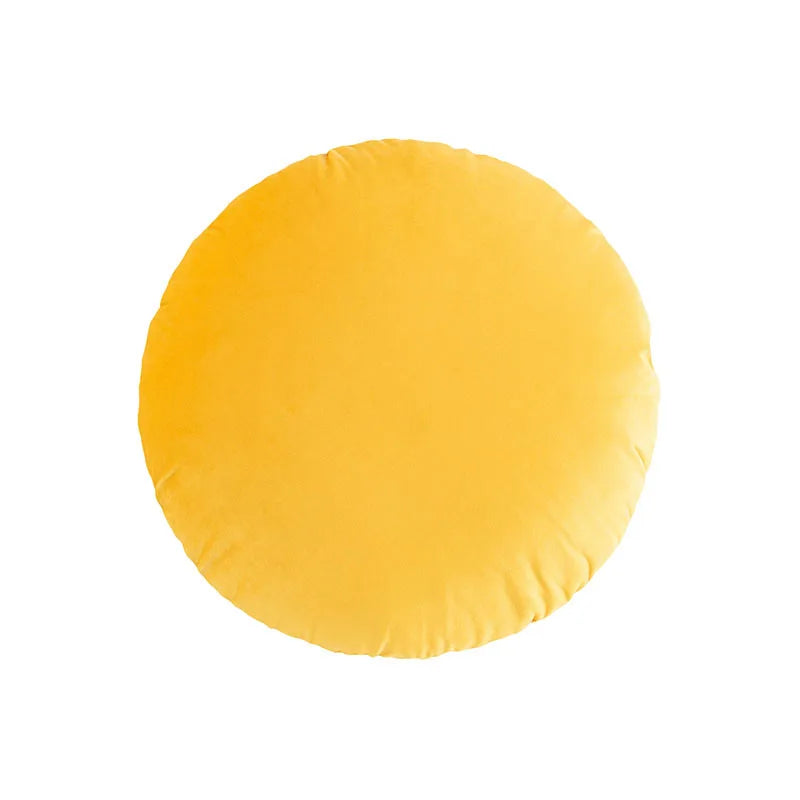 Housse de coussin Ronde Velours - Jaune