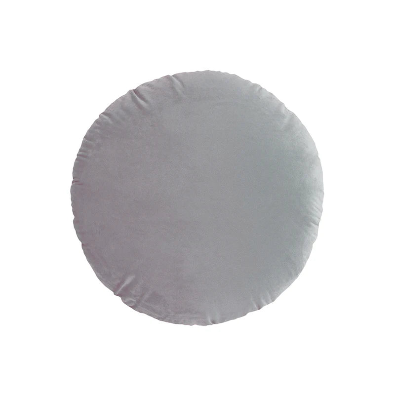Housse de coussin Ronde Velours - Gris Clair