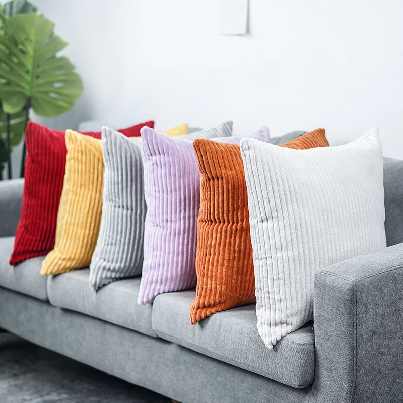Housse de coussin Velours Côtelé Orange