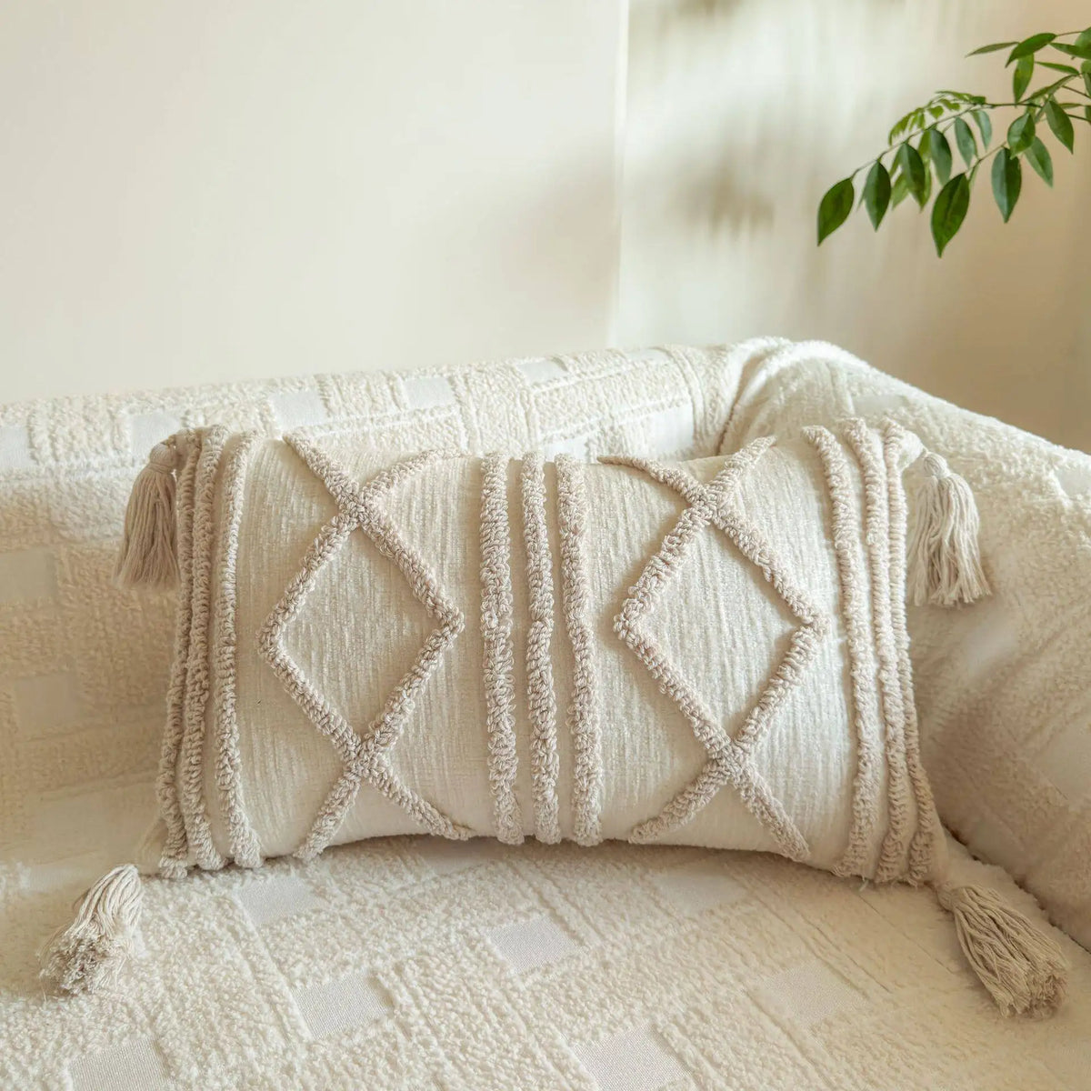 Housse de coussin Lettres Bohème - Motif H (30x50cm)