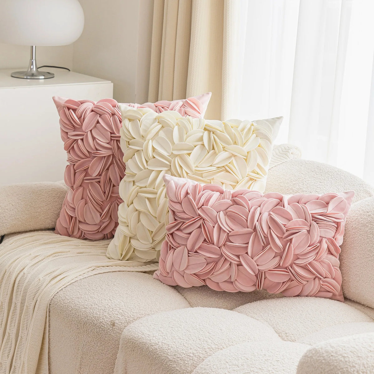 Housse de coussin Pétales 3D