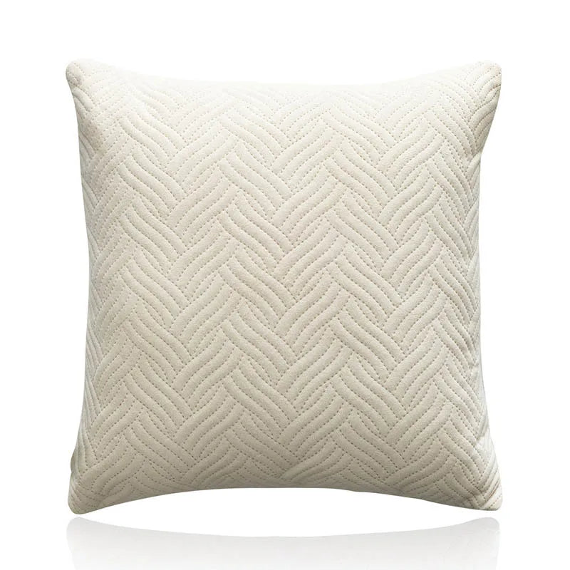 Housse de coussin Velours Couleur Unie - Blanc Cassé