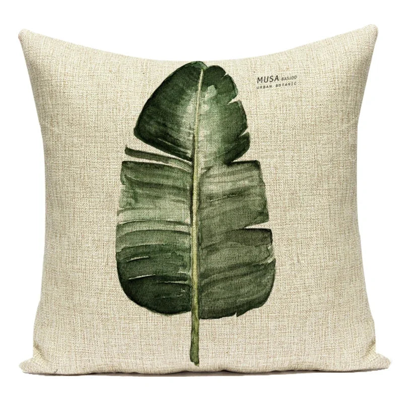 Housse de coussin Feuilles Tropicales - Motif 12