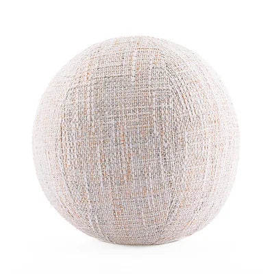 Coussin Boule Sphérique Peluche - Écru Chiné